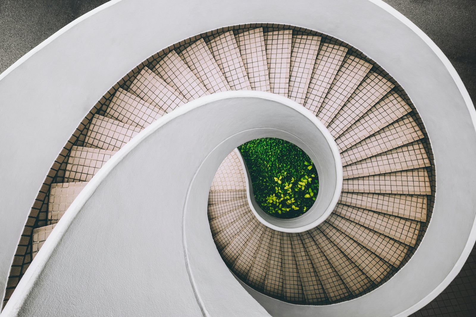 Spiral staircase viewed from above